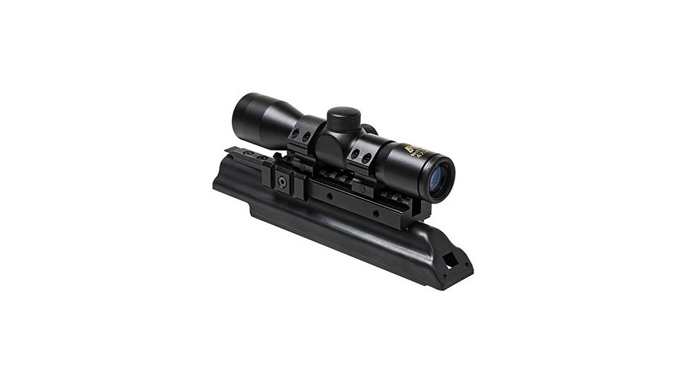 NcSTAR AK Tri Rail Cover w/ 4X30 Compact Rifle Scope and 1in Rings,Black KAKSC430B