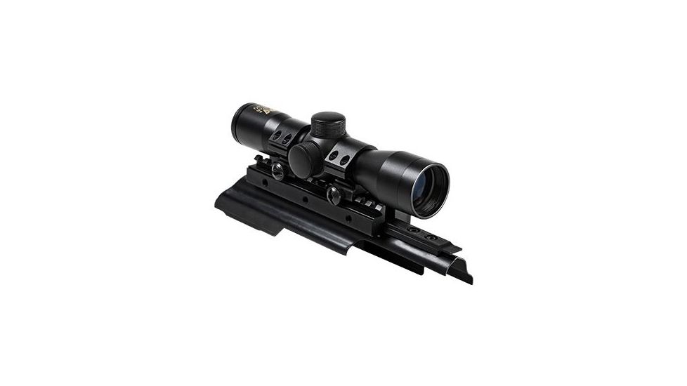 NcSTAR AK Tri Rail Cover w/ 4X30 Compact Rifle Scope and 1in Rings,Black KAKSC430B
