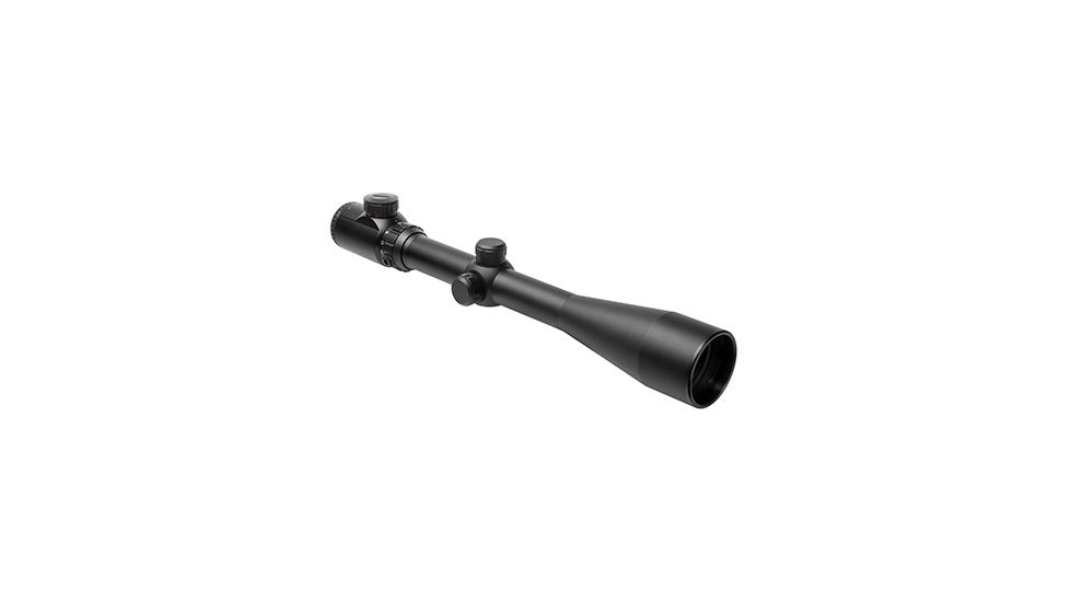 NCSTAR Euro Series 6, 24x50mm 30mm Tube Rifle Scope, Black w/Illuminated Small Cross Plus Plex Reticle SUS62450G