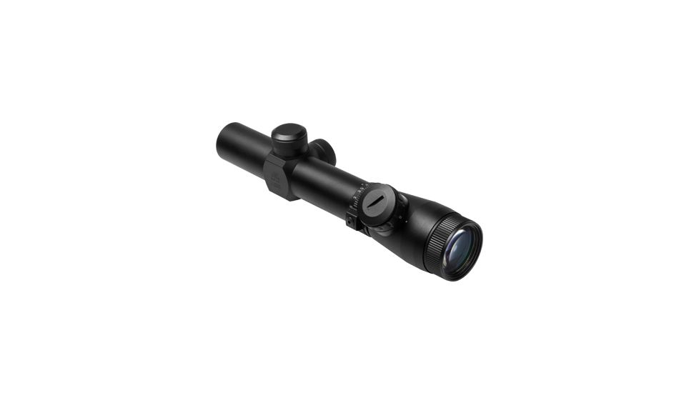 Ncstar Shooter I 1.1-4X24 Full Size Scope/Blue &amp; Red Ill./P4 Sniper/Green Lens, BLACK SEEFP11425G