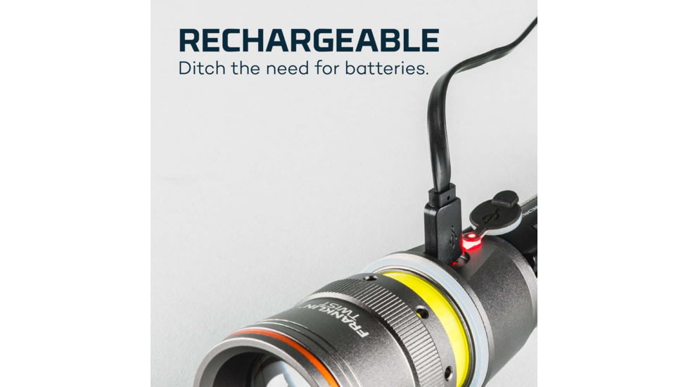 Nebo Franklin Twist Rechargeable Flashlight/ Work Light and Lantern, 400 Lumens, Black, NEB-WLT-0024