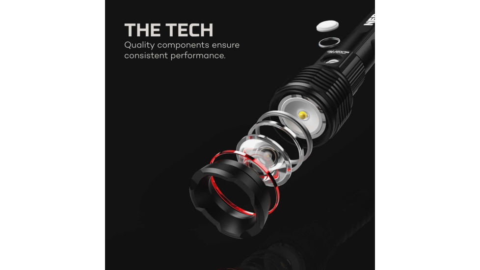 Nebo Redline Blast RC 3200 Lumens Rechargeable Waterproof Flashlight w/ Power Bank, Black, NEB-FLT-0009