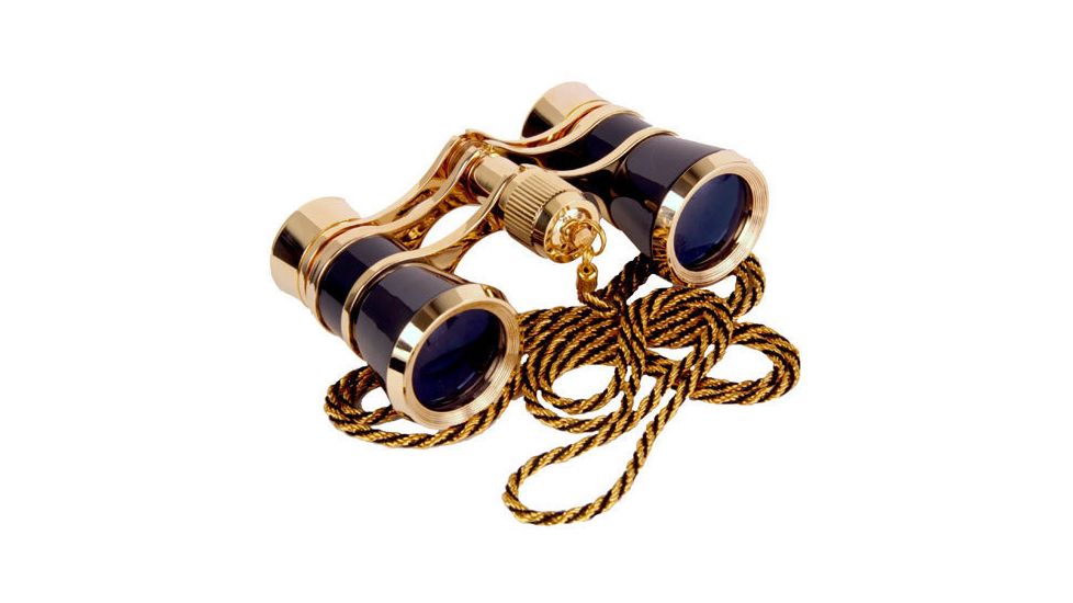 LaScala Optics CARMEN Opera Glasses - Burgundy Body, Golden Rings