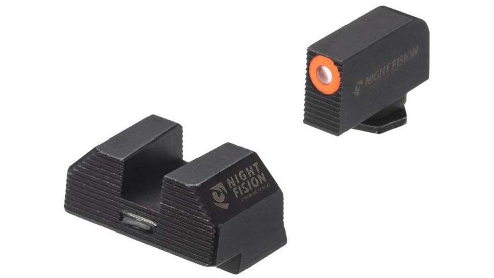 Night Fision Costa Ludus Night Sight Set, Glock 42/43/43X, Orange Front Ring, Horizontal Tritium Bar Rear, GLK-003-010-OGXG