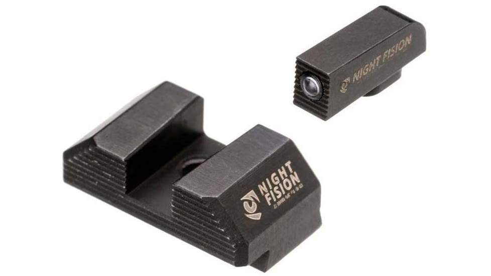 Night Fision Optics Ready Stealth Glock Night Sight Set, Glock 19/17/45/23 w/ Holosun SCS, Black Front, Blank Rear, GLK-001-163-175-ZGZX