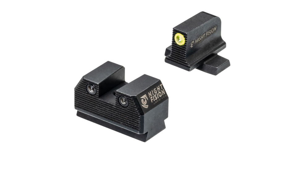 Night Fision Optics Ready Stealth Night Sight Set for Sig P365/P320/EPS w/Yellow Front Ring, Black, One Size, SIG-180-289-287-YGZG