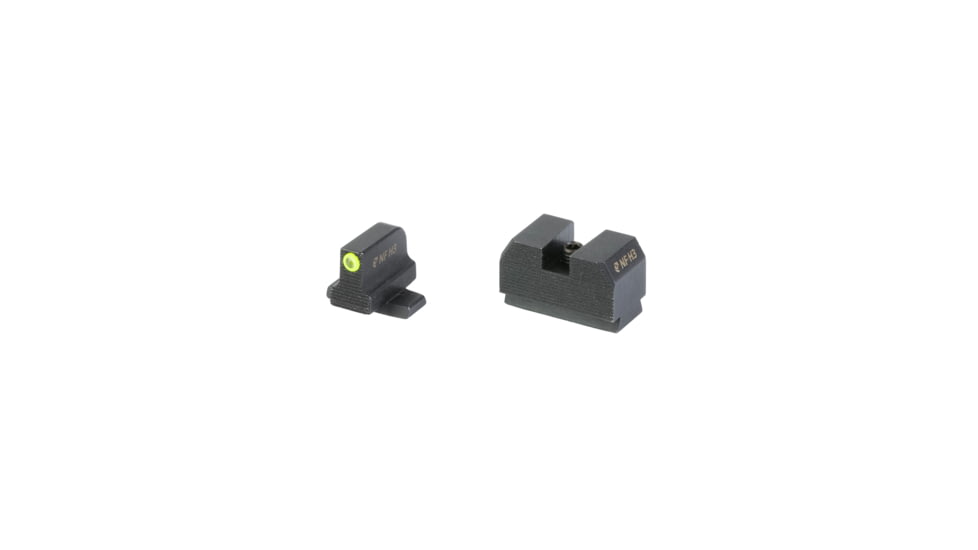 Night Fision Optics Ready Stealth Series Sights, Tritium with Yellow Fluorescent Ring Front Sight, Black Rear Sight, Fits Sig P320 with P-Series Dovetail, .315"-.302" Blade Height, Square Notch Rear Sight, Nitride Finish, Black, SIG-180-315-302-YGZX