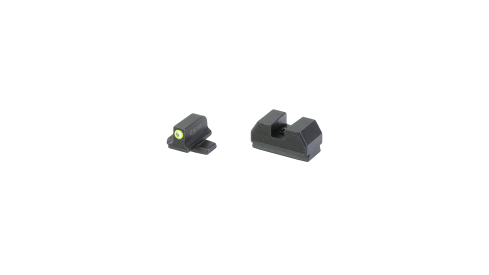Night Fision Optics Ready Stealth Series Sights, Tritium with Yellow Fluorescent Ring Front Sight, Black Rear Sight, Fits Sig P365 with P-Series Dovetail, .240"-.238" Blade Height, Square Notch Rear Sight, Nitride Finish, Black, SIG-180-240-238-YGZX
