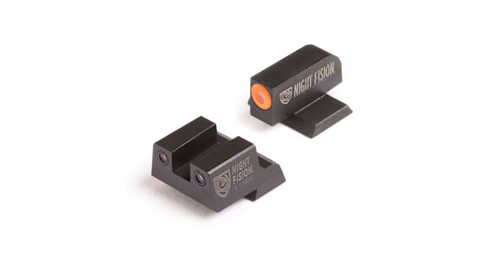 Night Fision Perfect Dot Night Sight Set w/Front, Square Rear, Orange Front w/Green Tritium, Black Rear w/Green T, Fits Canik TP9SF ELITE/TP9SF/TP9SA, CNK-027-003-OGZG