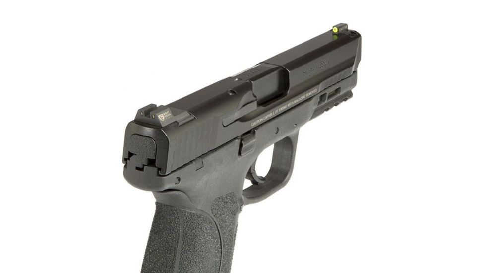 Night Fision Perfect Dot Night Sight Set w/Front, U Rear, Yellow Front w/Green Tritium, Black Rear w/Green T, Fits Smith &amp; Wesson M&amp;P SHIELD .40/.45/9mm Models, SAW-202-007-YGZG