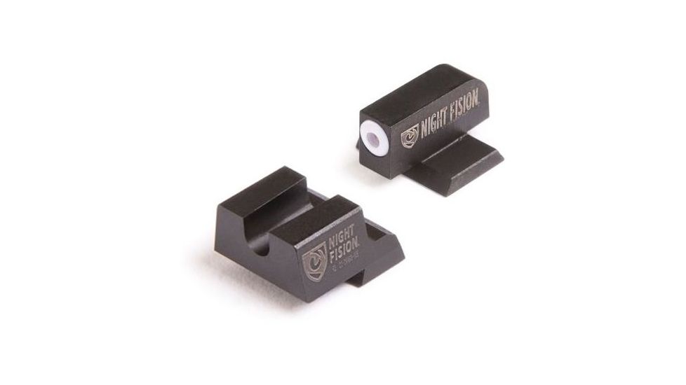 Night Fision Perfect Dot Night Sight Set w/Front, U Rear, White Front w/Green Tritium, Blank Rear, Fits Canik TP9SFx/TP9SFL, CNK-026-014-WGZX