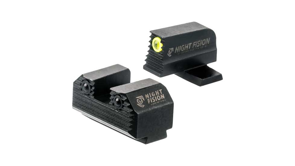 Night Fision Springfield Hellcat Tritium Stealth Yellow Ring Night Sight Set, Springfield Hellcat OSP/RDP, Black, SPR229248268YGZG