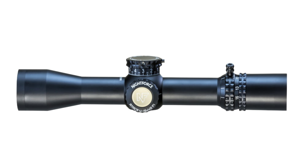 NightForce ATACR, 4, 16x42mm F1, ZeroHold Rifle Scope, .1 Mil, Radian, DigIllum, PTL, TReMoR3, Black, Full-Size, C575