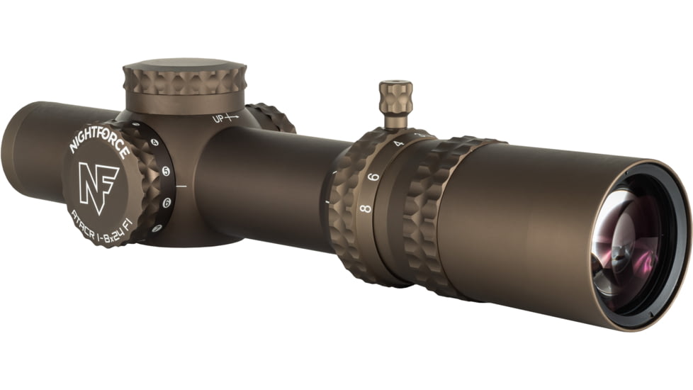 NightForce ATACR Rifle Scope, 1-8x24mm, 34mm Tube, F1/FFP, FC-DMx Reticle, Dark Earth, C672