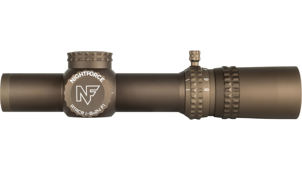 NightForce ATACR Rifle Scope, 1-8x24mm, 34mm Tube, F1/FFP, FC-DMx Reticle, Dark Earth, C672
