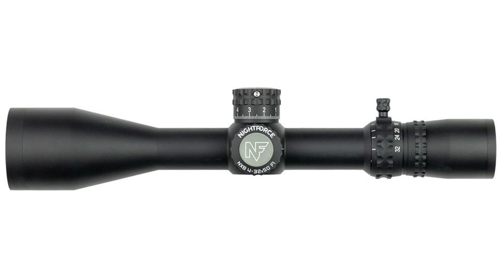 NightForce NX8 4-32x50mm F1 Rifle Scope, 30mm Tube, First Focal Plane, MOA-XT Reticle, Black, C652