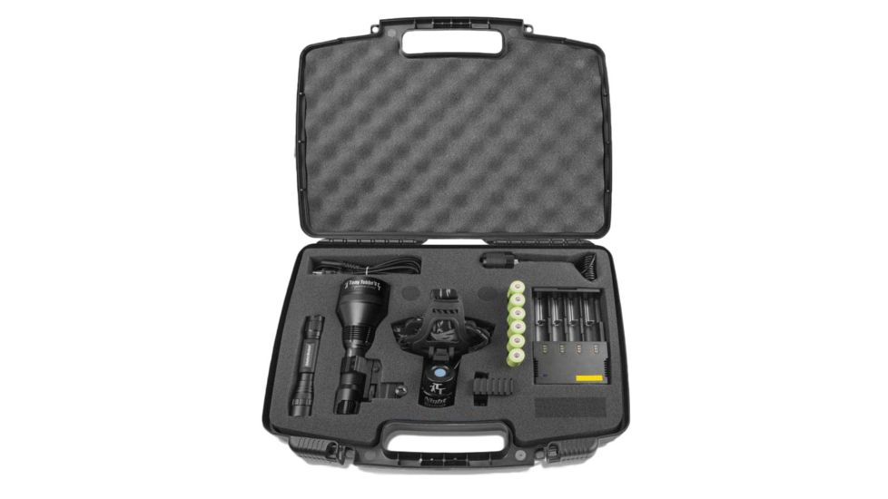 NightSnipe NS750 Tony Tebbe Scan, Shoot, &amp; Recover Kit- Dimmable Adjustable Beam Hunting Light Kit, Dial Dimmer Switch, Green/Green, TT-750D-GG-8919