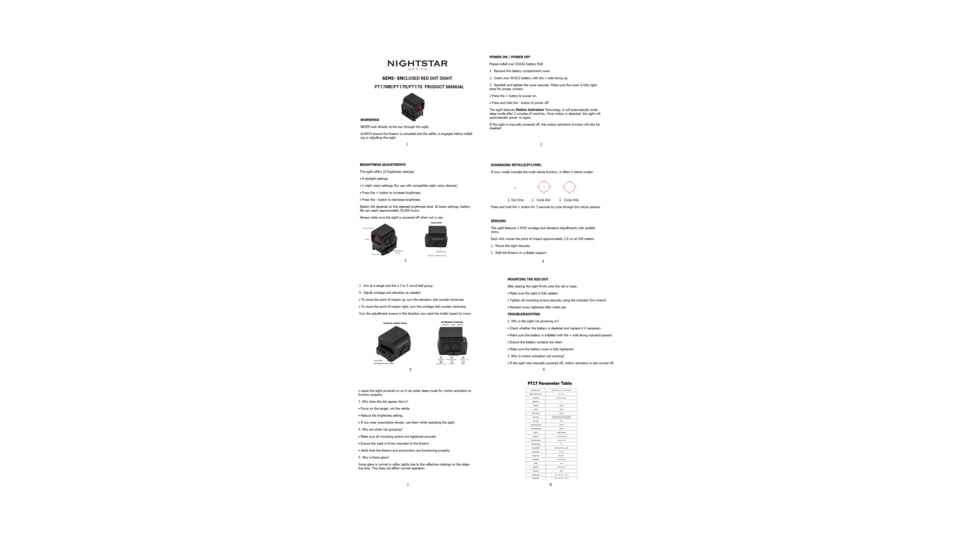 NightStar PT17MR 1x17mm Reflex Red Dot Sight