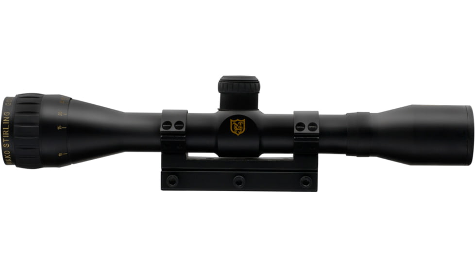 Nikko Stirling Airking 4x32 AO Rifle Scope, 1in Tube, HMD Reticle, 1/4 MOA, Black, ngra432
