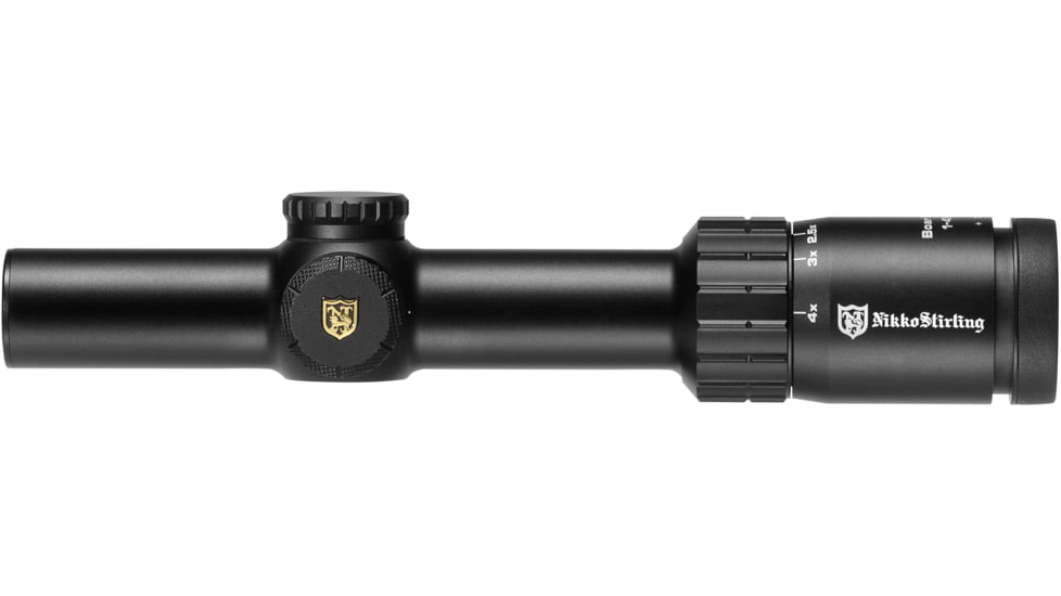 Nikko Stirling Boar Eater 1-6x24mm Rifle Scope, 30mm Tube, Glass Reticle, 4 Extreme Dot, Black, nsbe1624