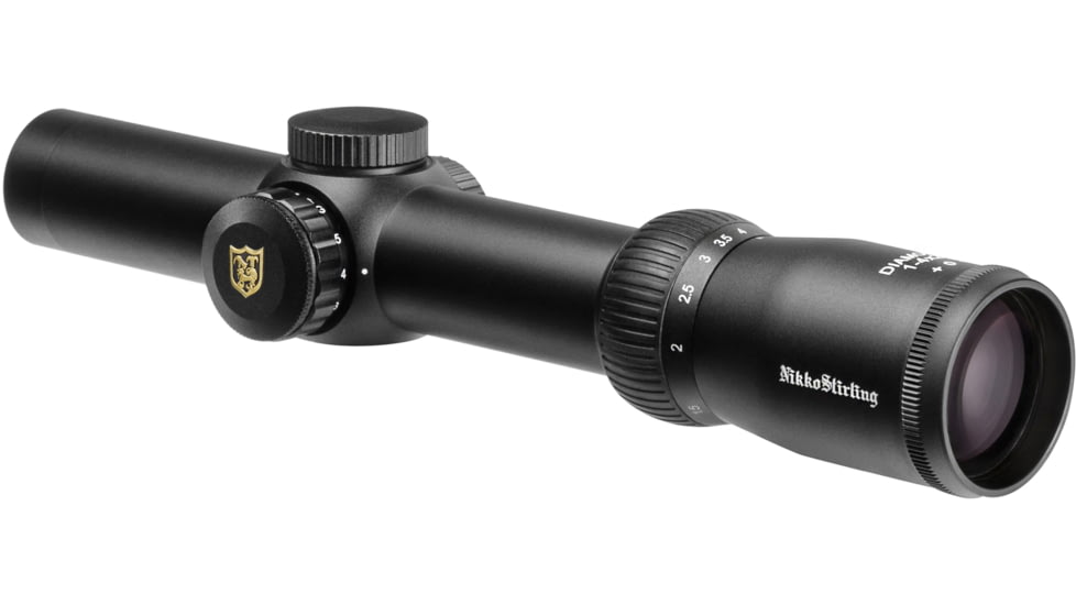 Nikko Stirling Diamond 1-4x24mm Rifle Scope, 30mm Diameter, German #4 Dot Ret, Black, ndsi1424