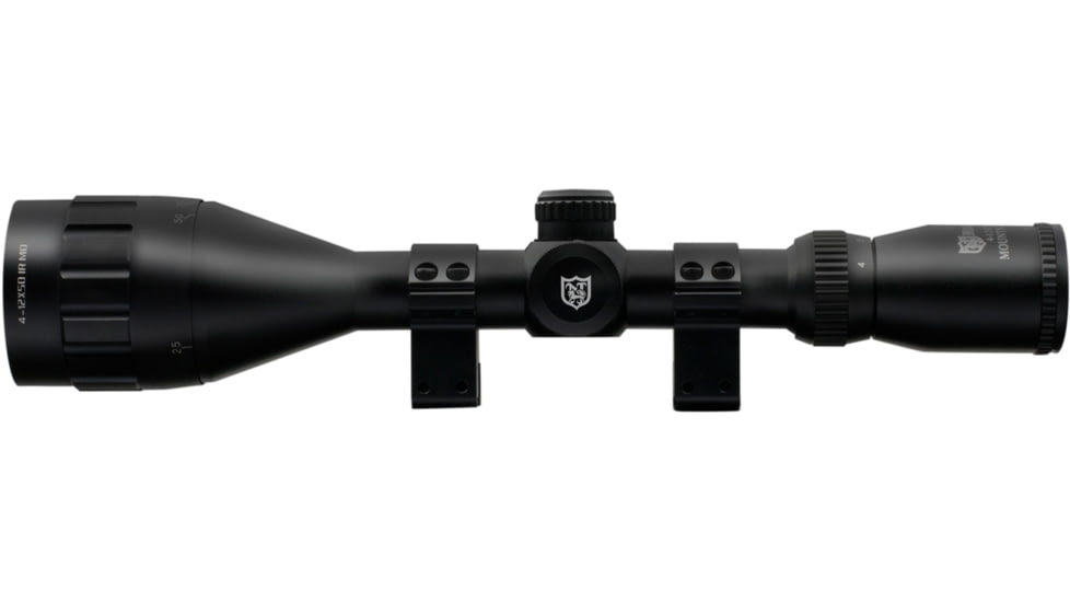 Nikko Stirling Mountmaster 4-12x50 AO IR Rifle Scope, 1in Tube, HMD Reticle, 1/4 MOA, Black, nmmi41250aon