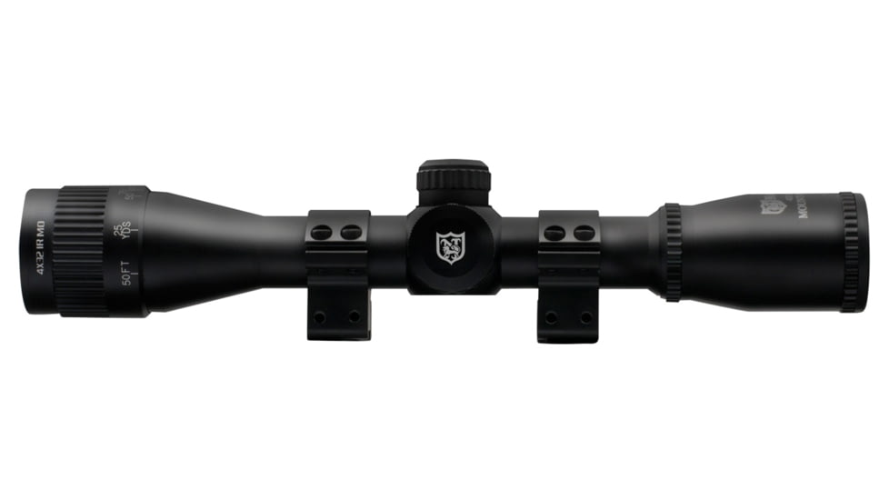 Nikko Stirling Mountmaster Silver Crown 4x32 AO IR Rifel Scope, 1in Tube, HMD Reticle, 1/4 MOA, Black, nmmi432aon