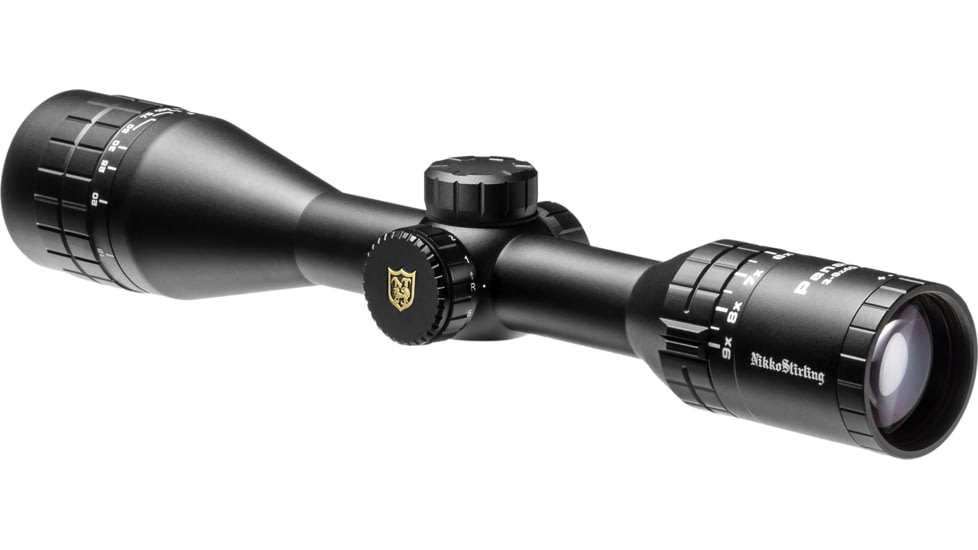 Nikko Stirling Panamax 3-9x40 AO Rifle Scope, 1in Tube, Half Mil Dot Reticle, 1/4 MOA, Black, npw3940ao