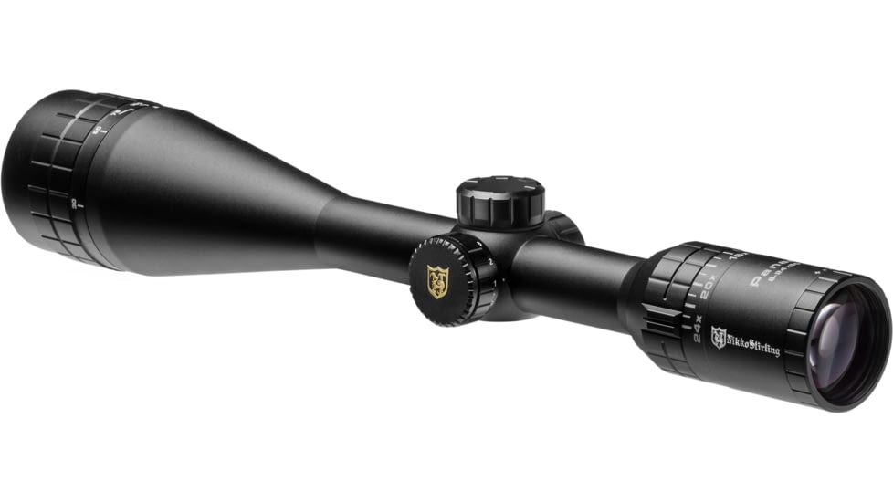 Nikko Stirling Panamax Illuminated 8-24x50 AO Rifle Scope, 1in Tube, HMD Reticle, Wide F.O.V, Black, npgi82450ao