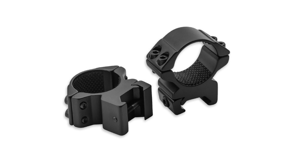 Nikko Stirling 1in Weaver Rings HIGH, Black, NSN N NPMWH