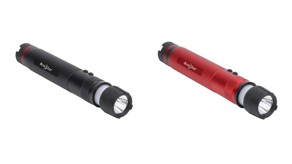 Nite Ize 3-in-1 AA LED Flashlight, 250 Lumens, Black, Red
