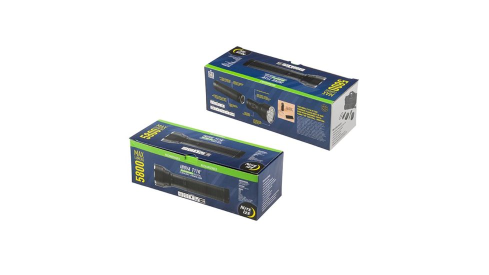 Nite Ize INOVA T11R Rechargeable Tactical Flashlight and Power Bank, Black, T11RA-01-R8