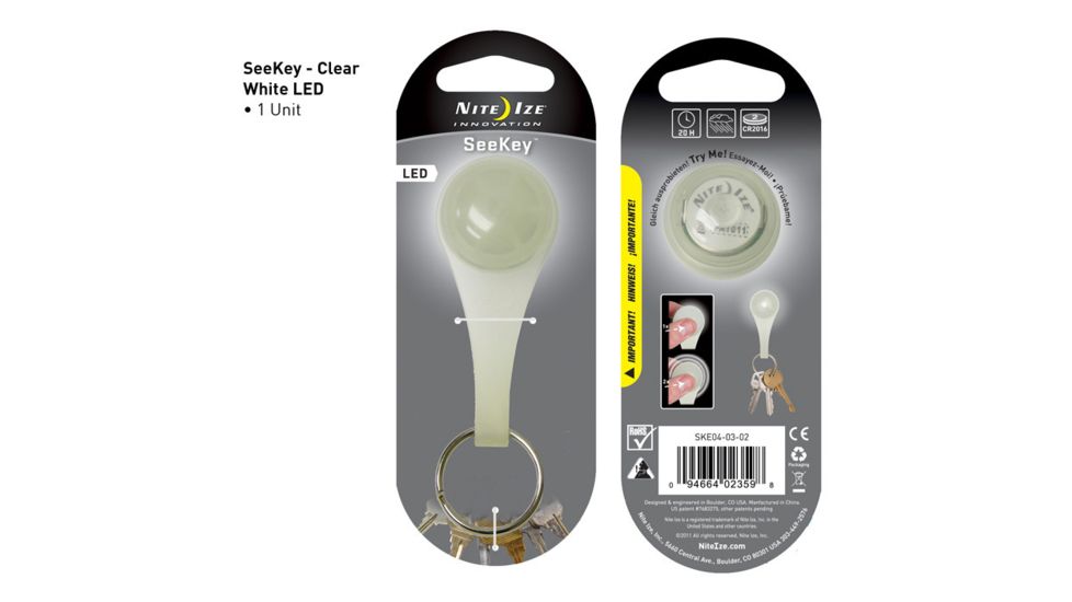 Nite Ize SeeKey LED FOB, Clear Plastic/White SKE04-03-02
