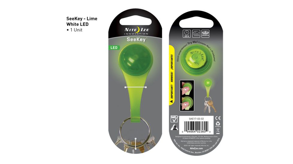 Nite Ize SeeKey LED FOB, Lime Plastic/White SKE17-03-02