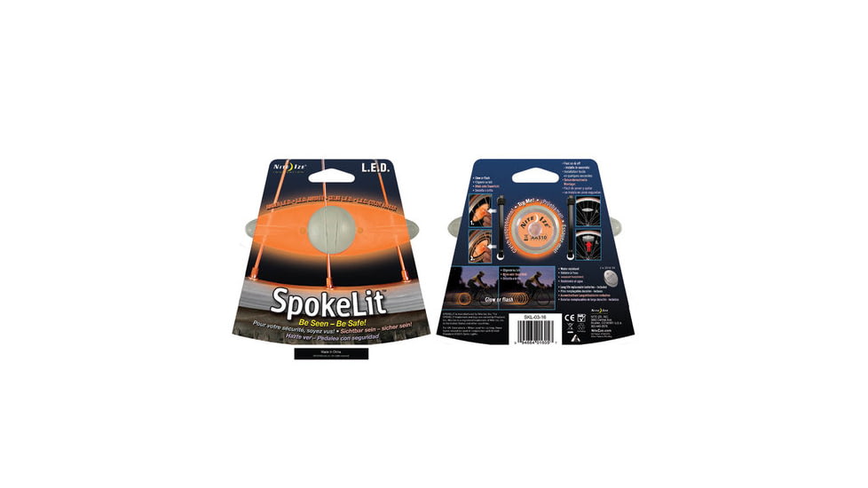 Nite Ize SpokeLit LED Bike Wheel Safety Light, Amber, SKL-03-16