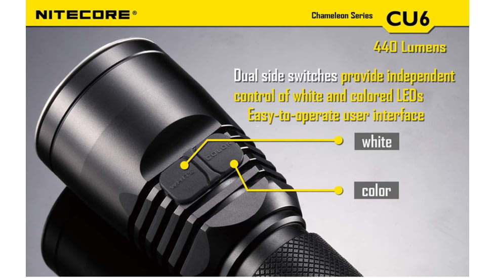 Nitecore CU6 UV and White Dual LED Flashlight, Black, 6952506401239