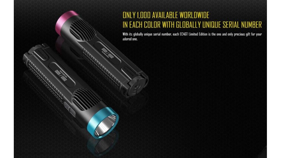 Nitecore EC4GT Flashlight CREE XP-L HI V3 LED, 1000 Lumens, Black/Blue NITECORE-EC4GT-BLUE