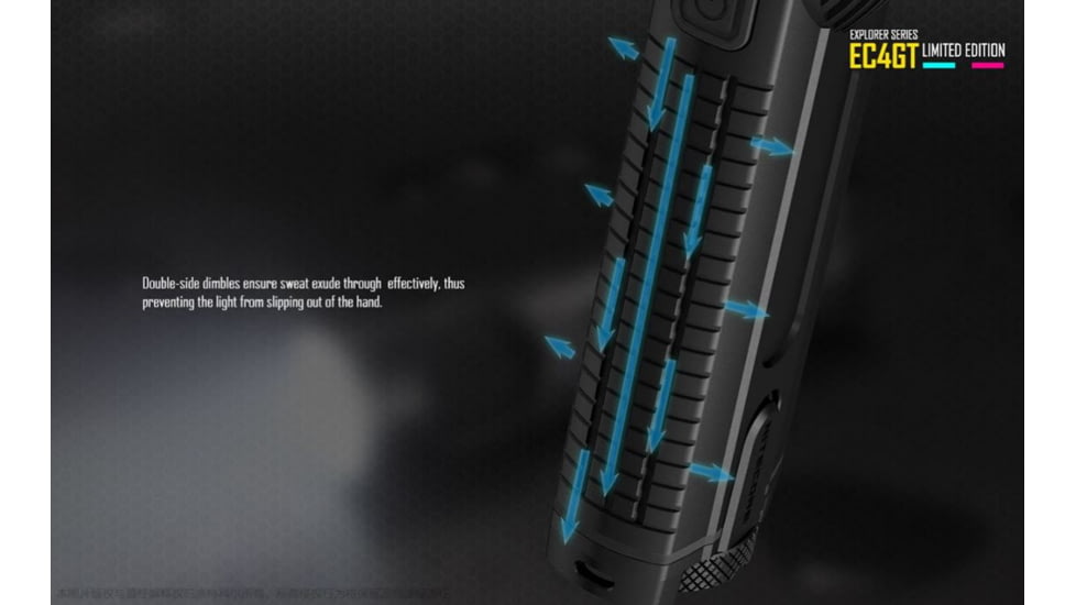 Nitecore EC4GT Flashlight CREE XP-L HI V3 LED, 1000 Lumens, Black/Blue NITECORE-EC4GT-BLUE