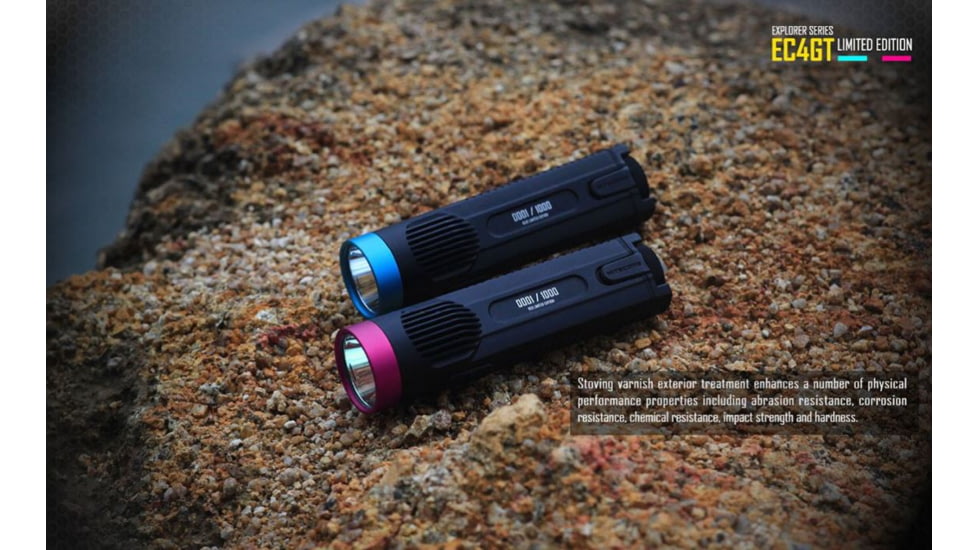 Nitecore EC4GT Flashlight CREE XP-L HI V3 LED, 1000 Lumens, Black/Blue NITECORE-EC4GT-BLUE