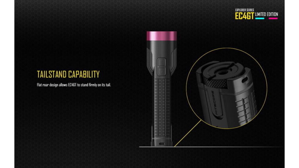 Nitecore EC4GT Flashlight CREE XP-L HI V3 LED, 1000 Lumens, Black/Blue NITECORE-EC4GT-BLUE