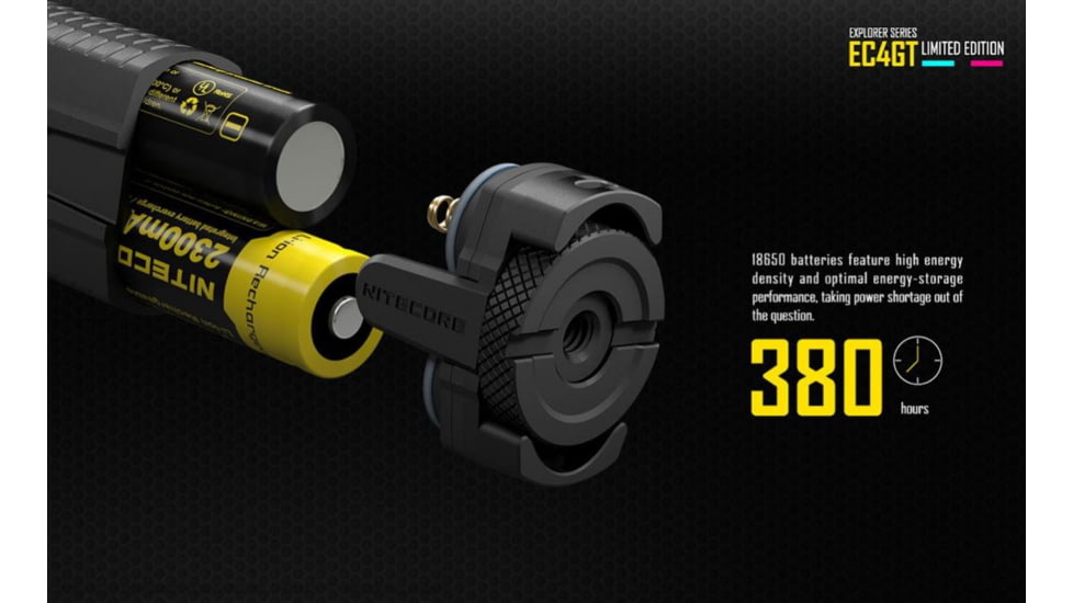Nitecore EC4GT Flashlight CREE XP-L HI V3 LED, 1000 Lumens, Black/Blue NITECORE-EC4GT-BLUE