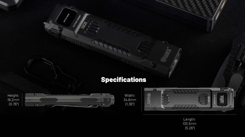 Nitecore EDC29 Lithium Ion 6500 Lumens Flat LED Flashlight, Black, EDC29