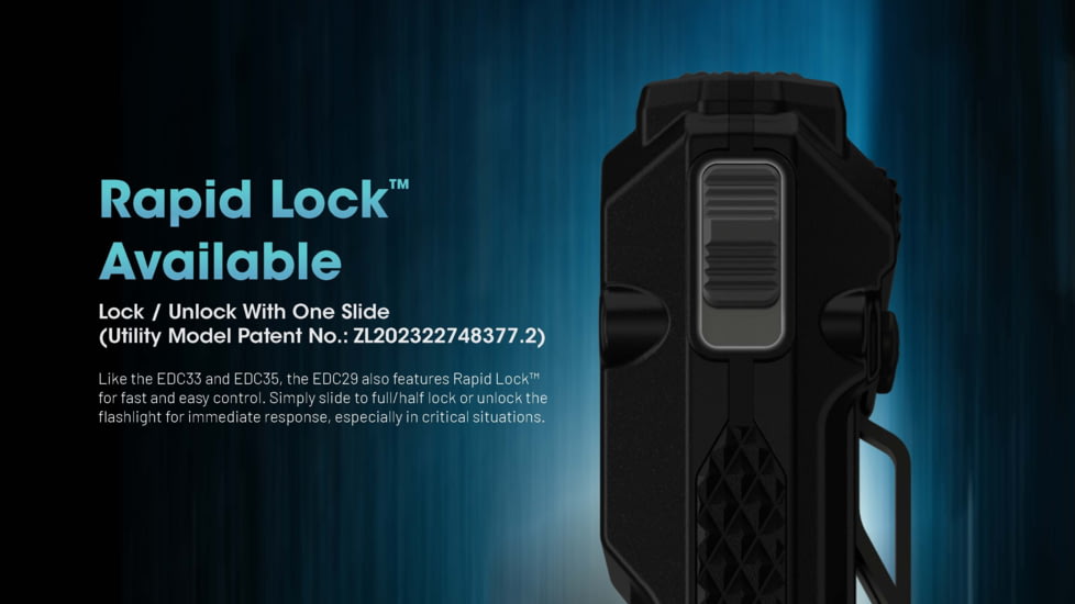 Nitecore EDC29 Lithium Ion 6500 Lumens Flat LED Flashlight, Black, EDC29