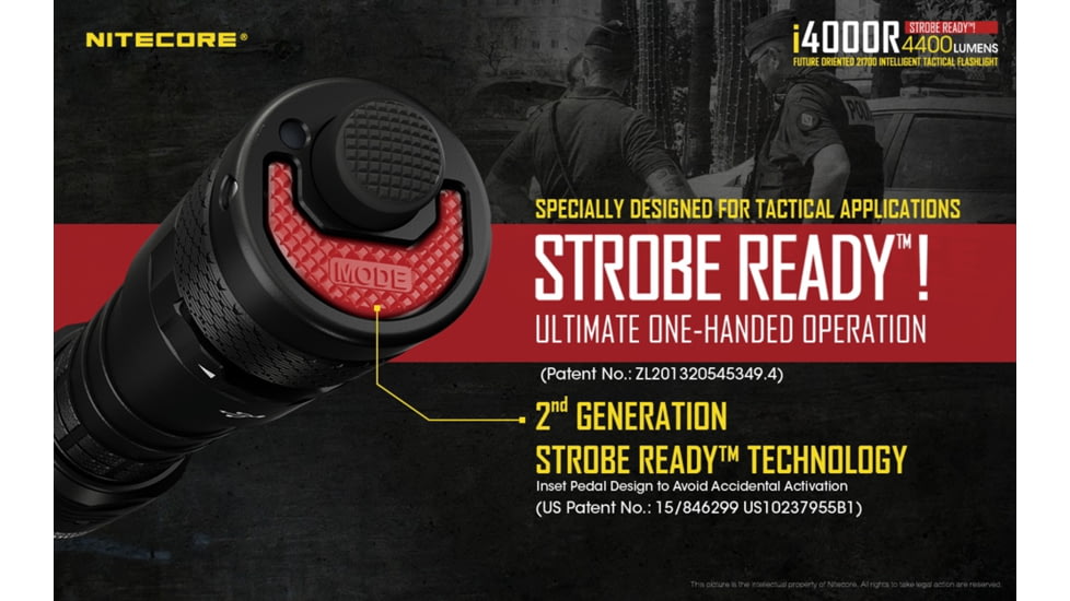 Nitecore i4000R 4400 Lumen USB-C Rechargeable LED Flashlight, Black, 6952506405848