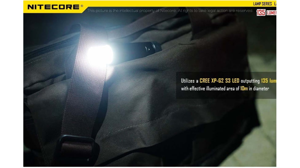 Nitecore LA10 135 Lumen Compact Lightweight Camping Lantern, Black, 6952506402397