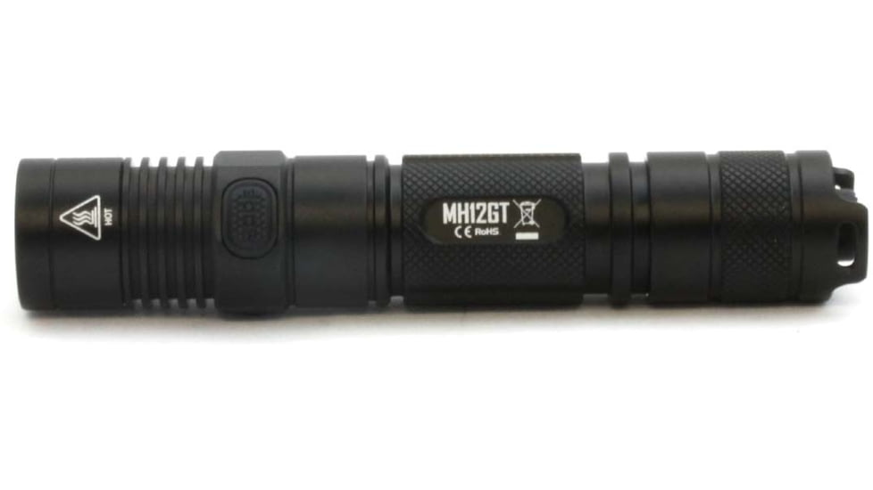 Nitecore MH12GT 1 x 18650/ 2 x CR123A/ 16340 CREE XP-L HI V3 LED USB-Rechargeable Tactical Flashlight, 1000 Lumens, Black, MH12GT
