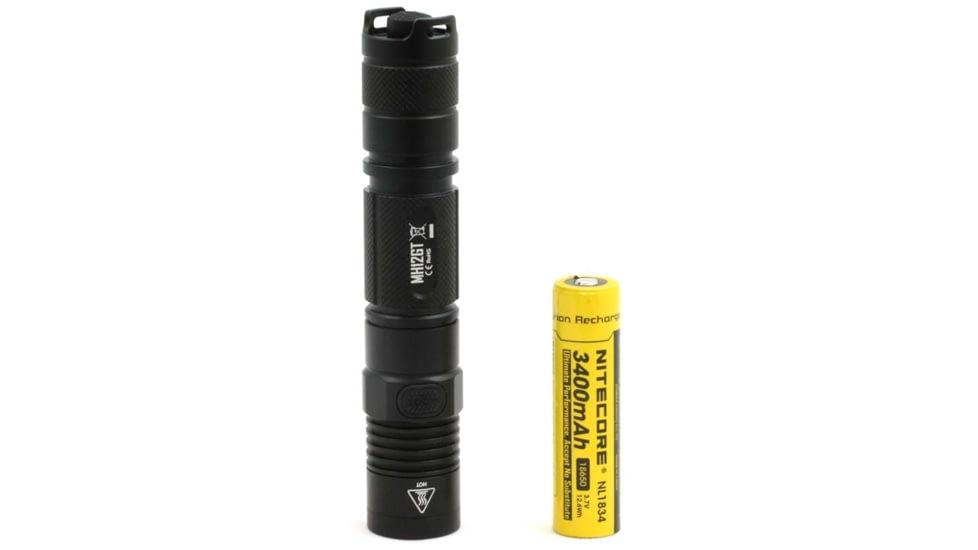 Nitecore MH12GT 1 x 18650/ 2 x CR123A/ 16340 CREE XP-L HI V3 LED USB-Rechargeable Tactical Flashlight, 1000 Lumens, Black, MH12GT