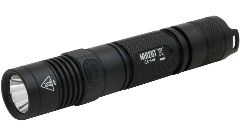 Nitecore MH12GT 1 x 18650/ 2 x CR123A/ 16340 CREE XP-L HI V3 LED USB-Rechargeable Tactical Flashlight, 1000 Lumens, Black, MH12GT