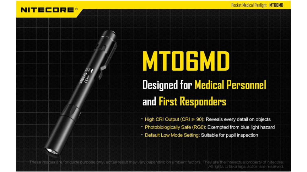 Nitecore MT06MD 180 Lumen LED Penlight, Black, 6952506403189