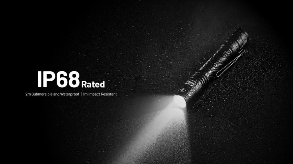 Nitecore MT2A Pro LED EDC Rechargeable Flashlight, AA, 1000 Lumen, Black, FL-NITE-MT2APRO